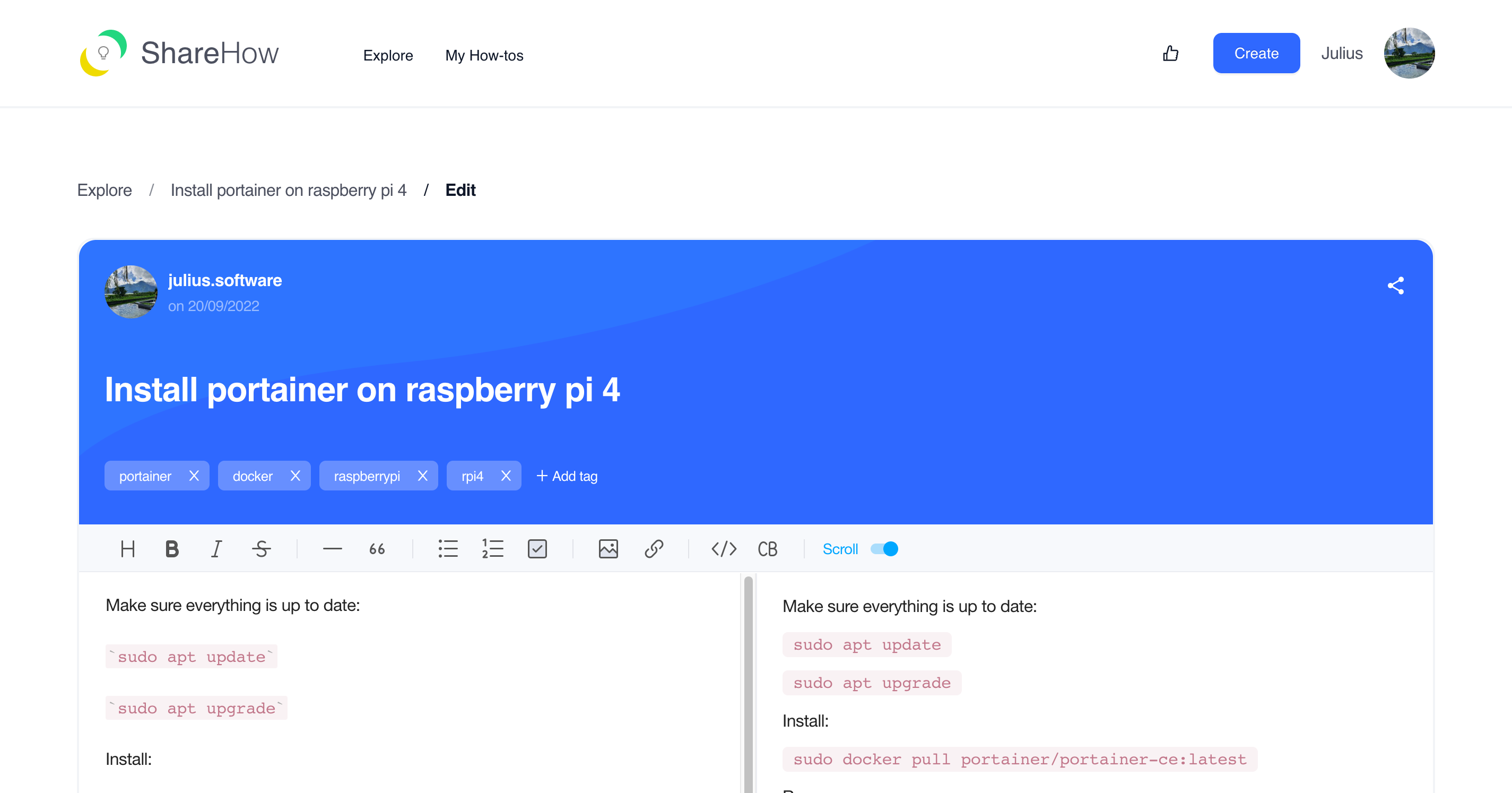 How-to item editor - ShareHow